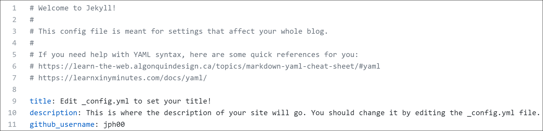 Screenshot showing the config file and how to fill it in