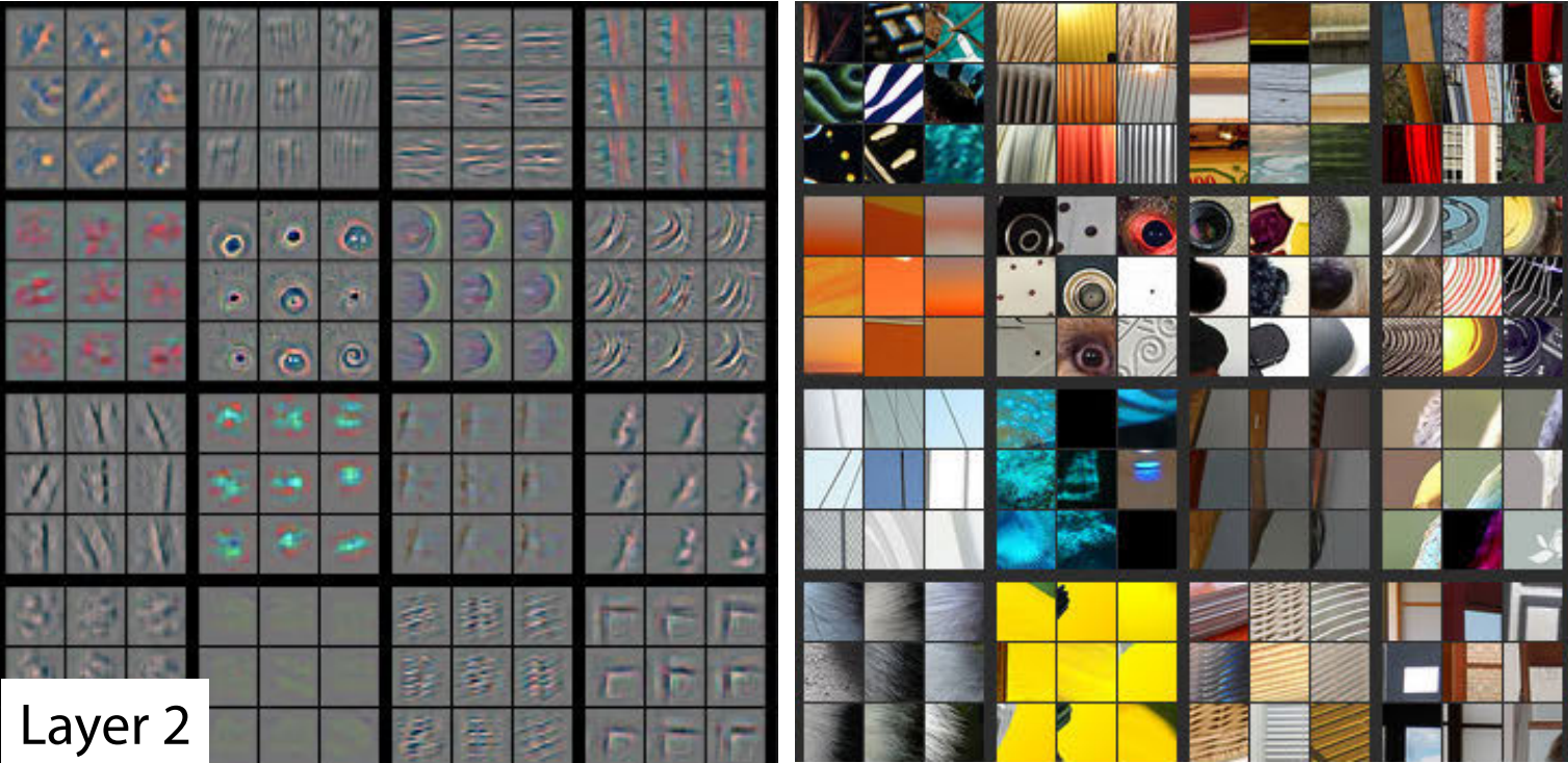 Activations of the second layer of a CNN